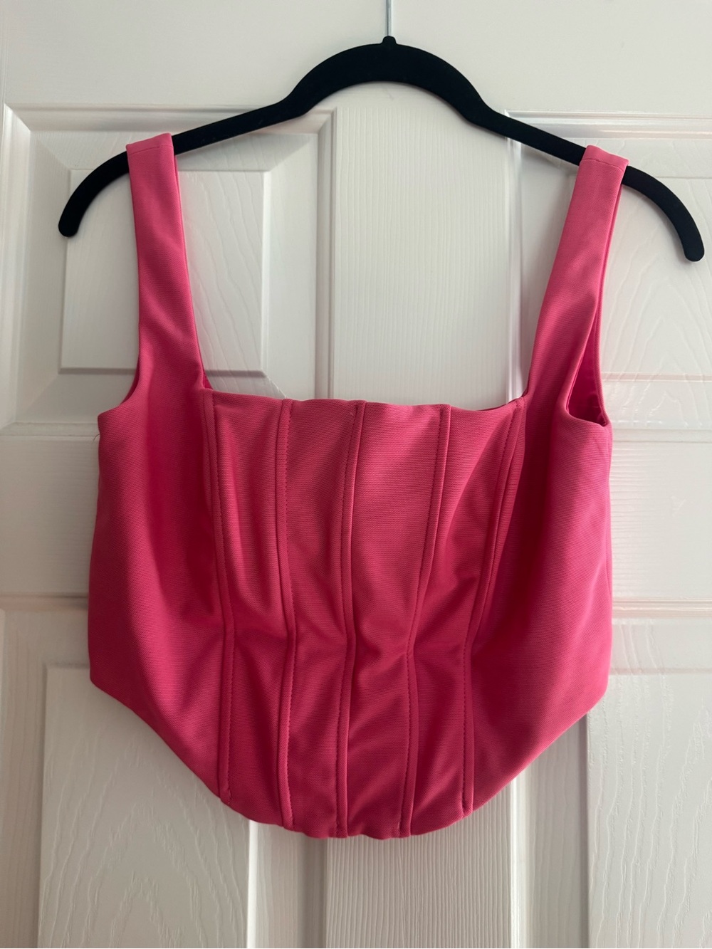 Edikted Hot Pink Structured Bustier Crop Top